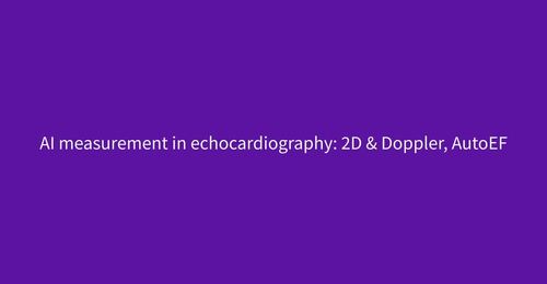 AI measurement in echocardiography: 2D & Doppler, AutoEF